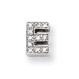 CZ Initial E Slide Sterling Silver QC4215E