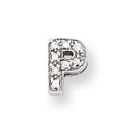 CZ Initial P Slide Sterling Silver QC4215P