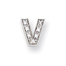 CZ Initial V Slide Sterling Silver QC4215V