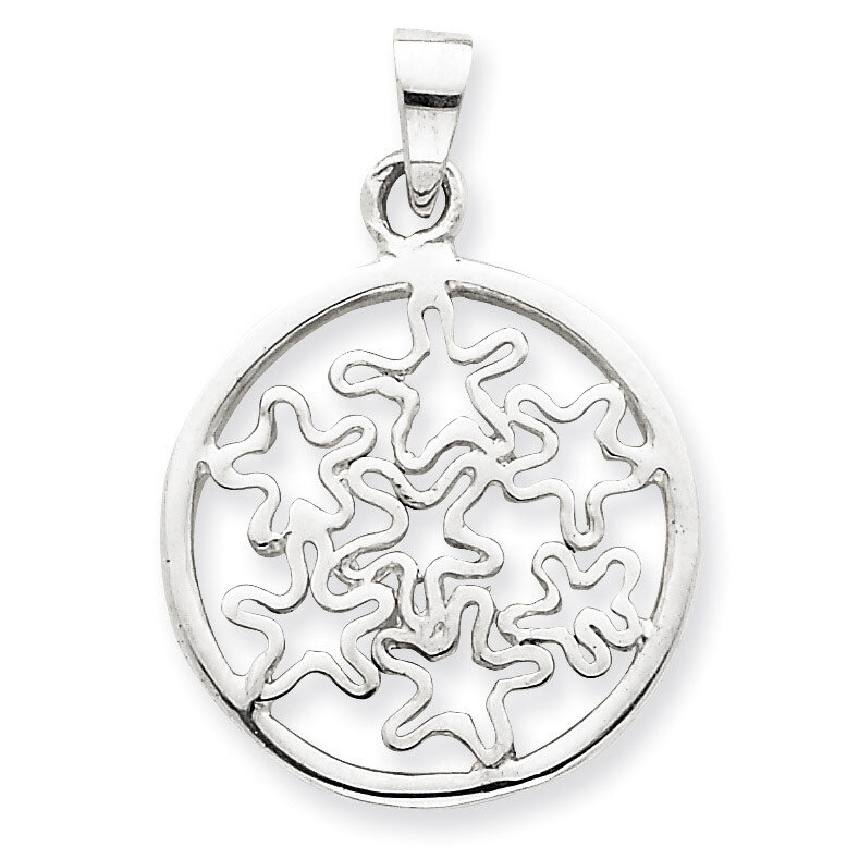 Circle with Stars Pendant Sterling Silver QC4642
