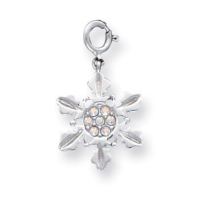 Aurore Boreale Crystal Snowflake Charm Sterling Silver QC4747