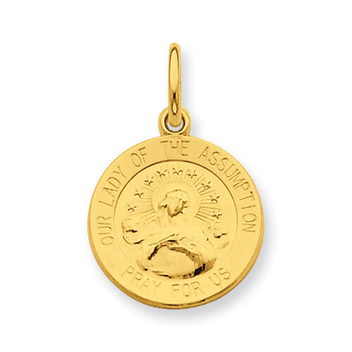 24k Gold -plated Our Lady of the Assumption Medal Sterling Silver QC5546