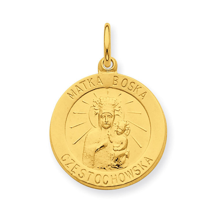 24k Gold -plated Matka Boska Medal Sterling Silver QC5553
