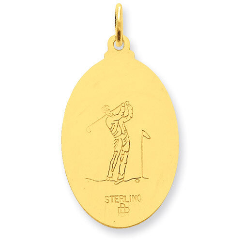 24k Gold-plated Saint Christopher Golf Medal Sterling Silver QC5632