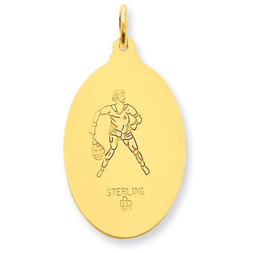 24k Gold-plated Saint Christopher Tennis Medal Sterling Silver QC5633