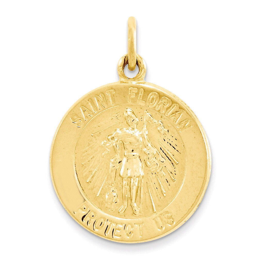 24k Gold-plated Saint Florian Medal Sterling Silver QC5667