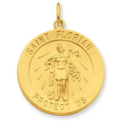24k Gold-plated Saint Florian Medal Sterling Silver QC5669