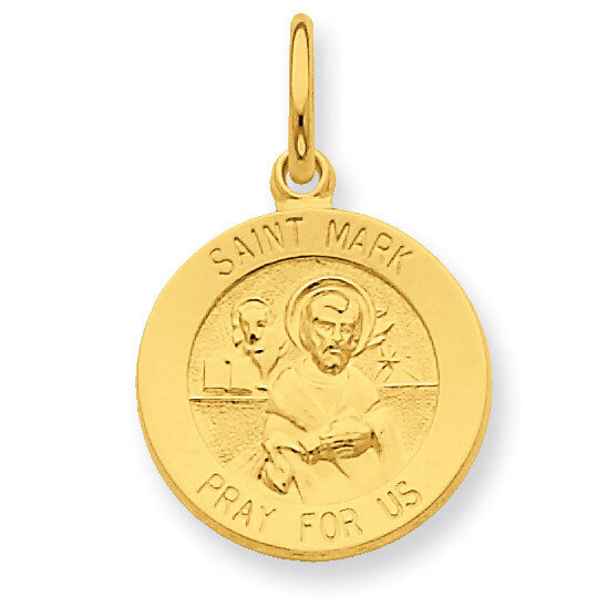 24k Gold-plated Saint Mark Medal Sterling Silver QC5772