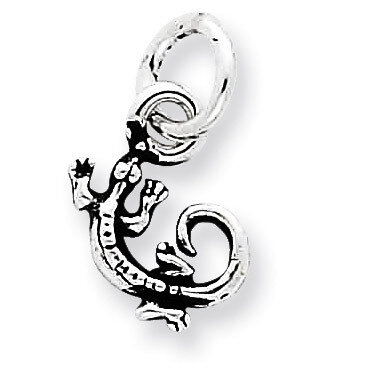 Antiqued Gecko Charm Sterling Silver QC6135