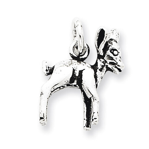 Antiqued Baby Fawn Charm Sterling Silver QC6361