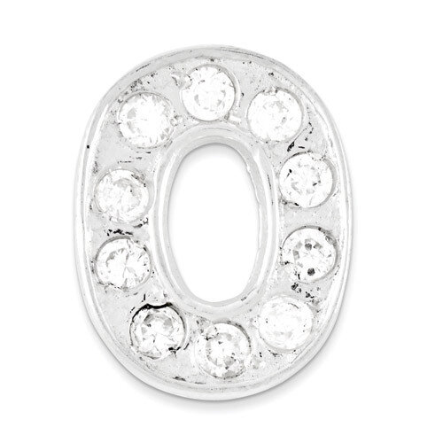 CZ Initial O Charm Sterling Silver QC6527O