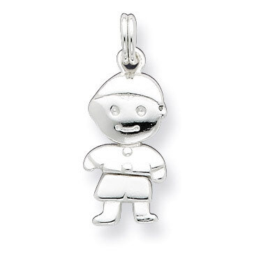 Polished Movable Boy Charm Sterling Silver QC6801