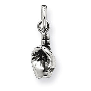 Antiqued Hand Symbol Charm Sterling Silver QC6979