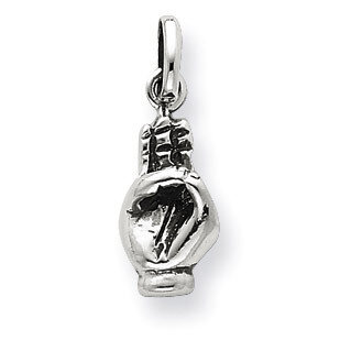 Antiqued Hand Symbol Charm Sterling Silver QC6981