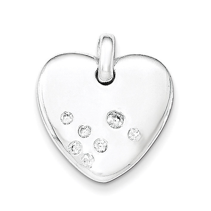 CZ Heart Pendant Sterling Silver QC8483