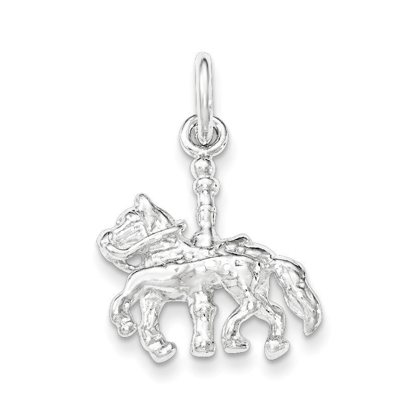 Polished Carousel Horse Pendant Sterling Silver QC8556