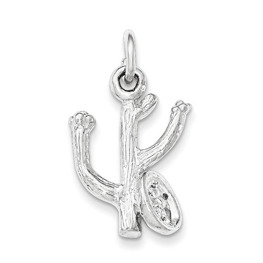 Polished Cactus with wheel Pendant Sterling Silver QC8642