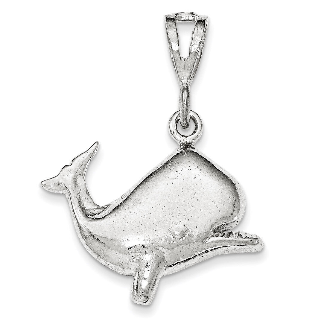 Polished Whale Pendant Sterling Silver QC8729