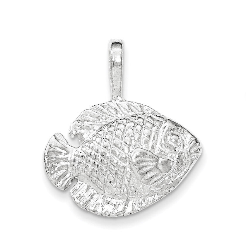 Polished Tropical Fish Pendant Sterling Silver QC8761