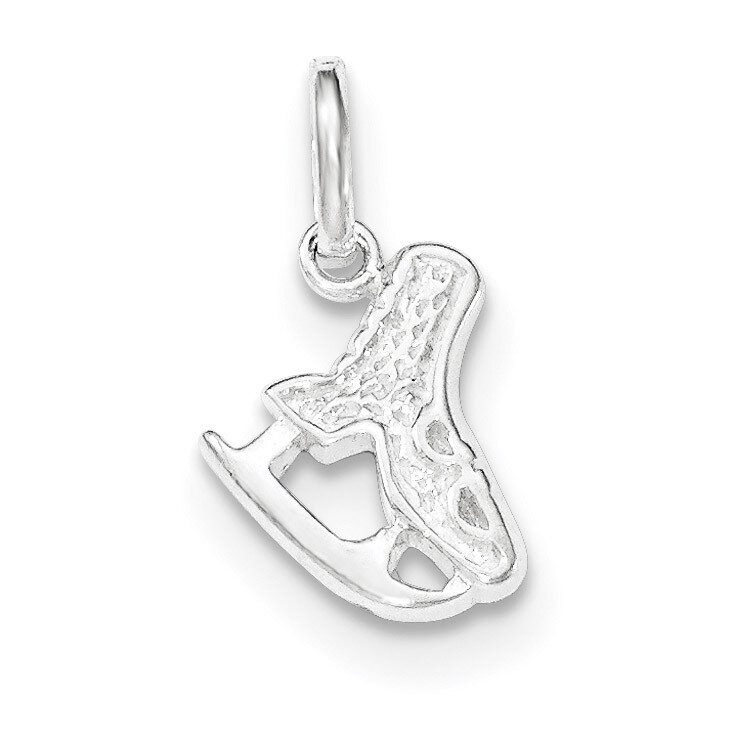 Polished Ice Skate Charm Sterling Silver QC8864