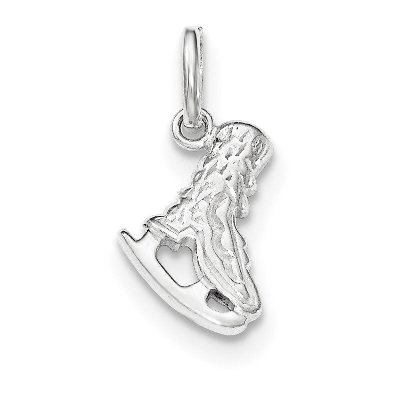 Polished Ice Skate Charm Sterling Silver QC8865