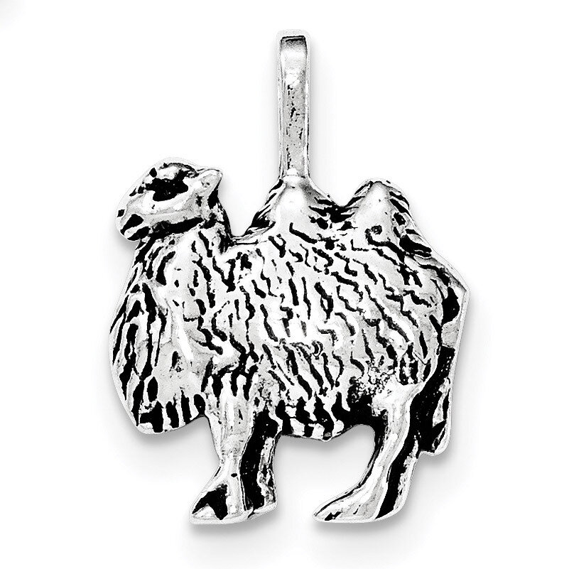 Antiqued &amp; Textured Camel Chain Slide Pendant Sterling Silver QC8911