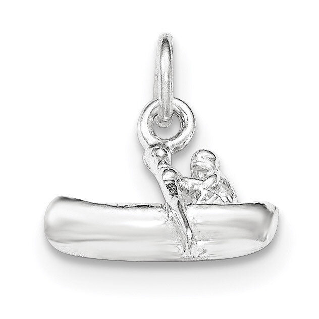 Polished 3-D Man Rowing Boat Pendant Sterling Silver QC8948