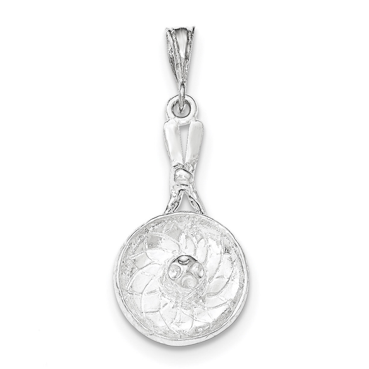Polished &amp; Textured Sombrero Pendant Sterling Silver QC8954