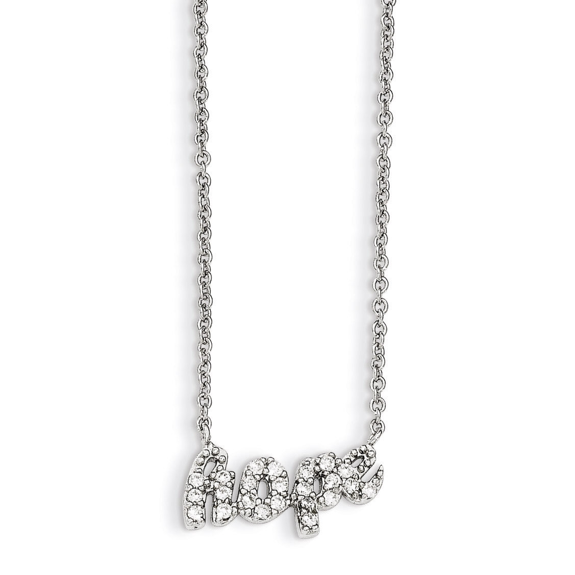 CZ HOPE 18in. Necklace Sterling Silver QCM1195-18
