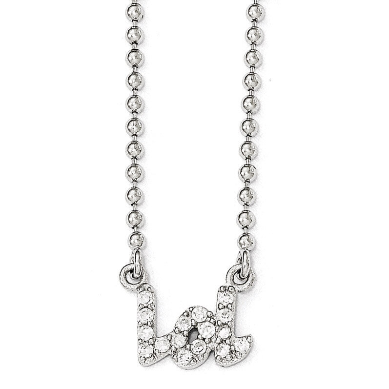 CZ LOL 18in. Necklace Sterling Silver QCM1239-18