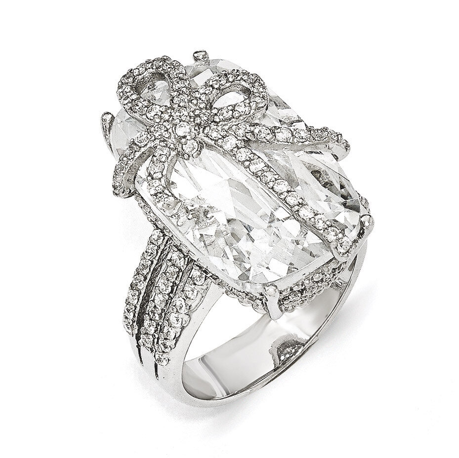 CZ Bow Ring Sterling Silver QCM1311-6
