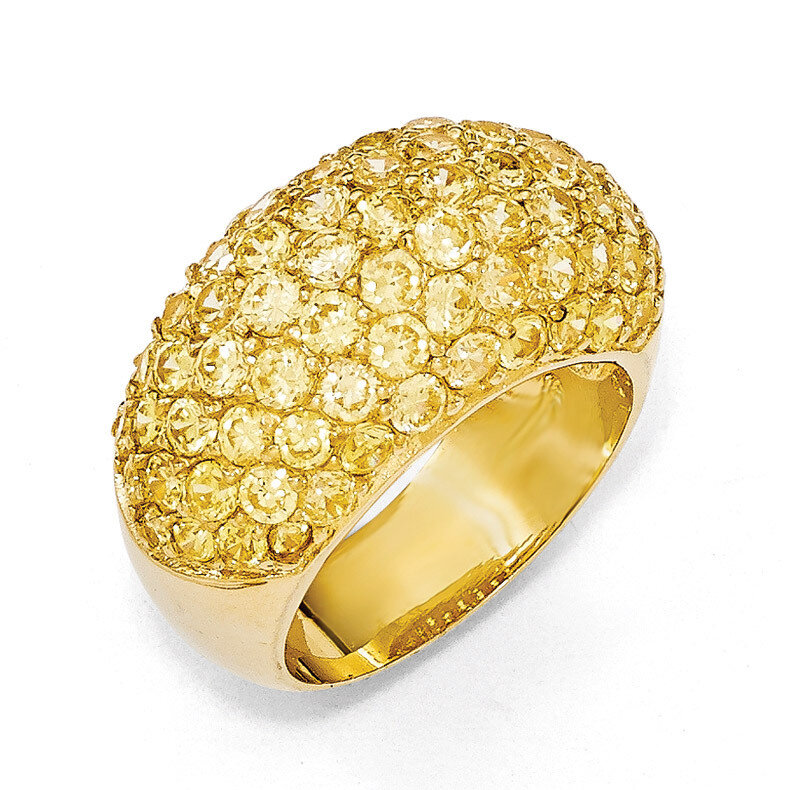Gold-plated Yellow CZ Ring Sterling Silver QCM1313-6