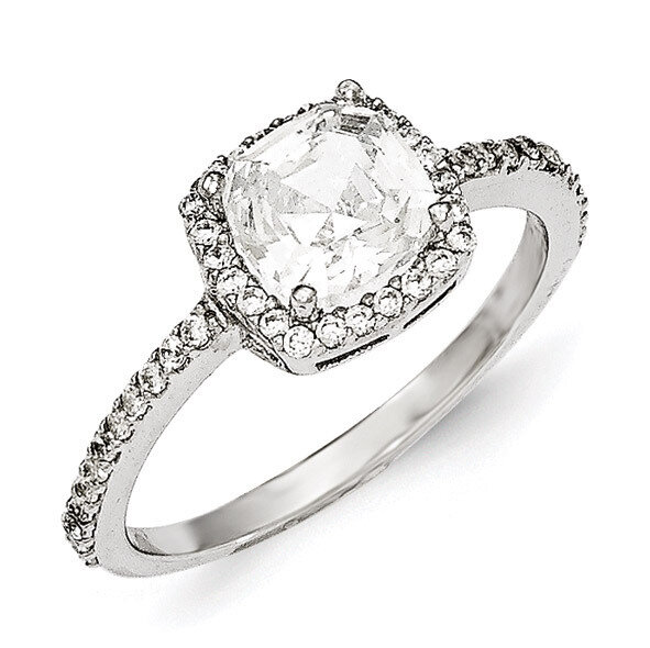 CZ Square Ring Sterling Silver QCM1324-7
