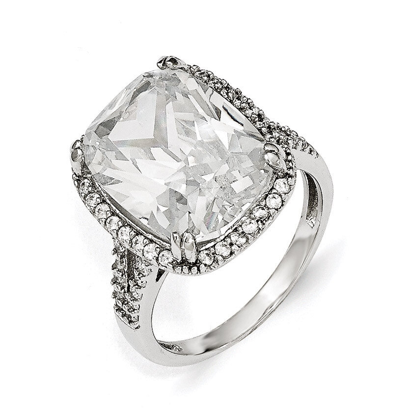 CZ Square Ring Sterling Silver QCM1326-6