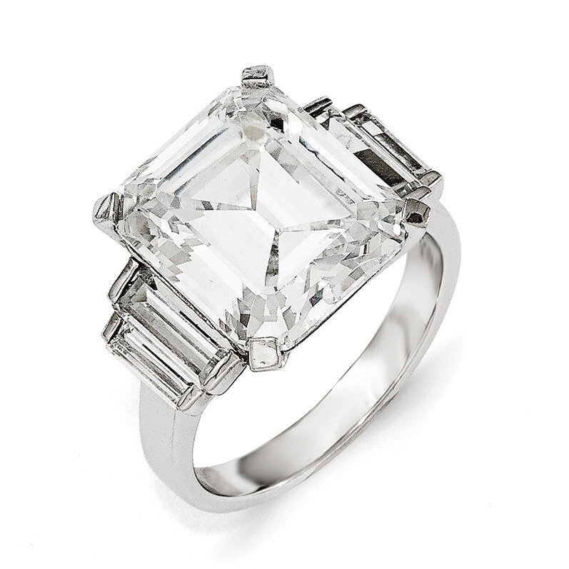 CZ Square Ring Sterling Silver QCM1341-7