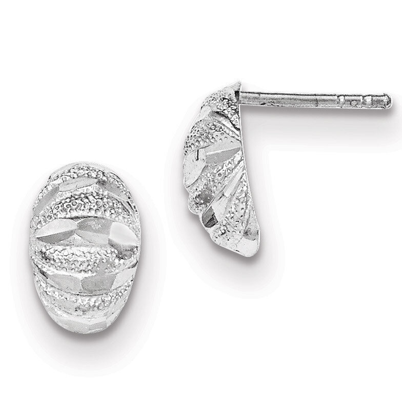 Diamond-cut Textured Post Earrings Sterling Silver QE11931