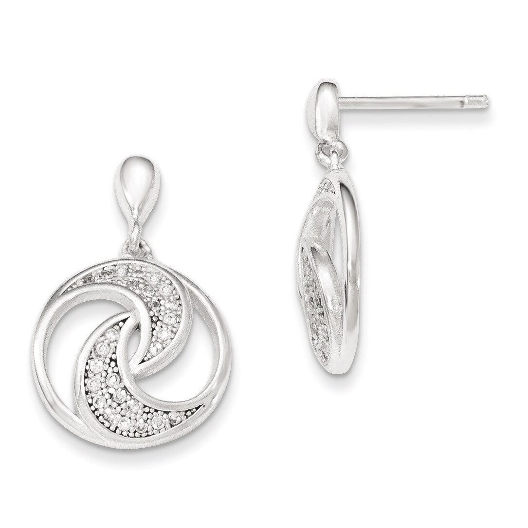 CZ Dangle Post Earrings Sterling Silver QE12330