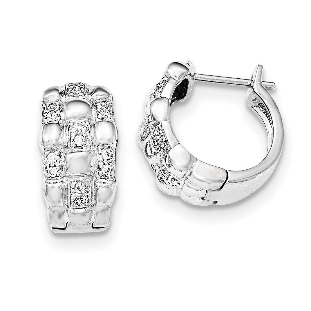 Patterned Hinged Hoop Earring Sterling Silver QE12460