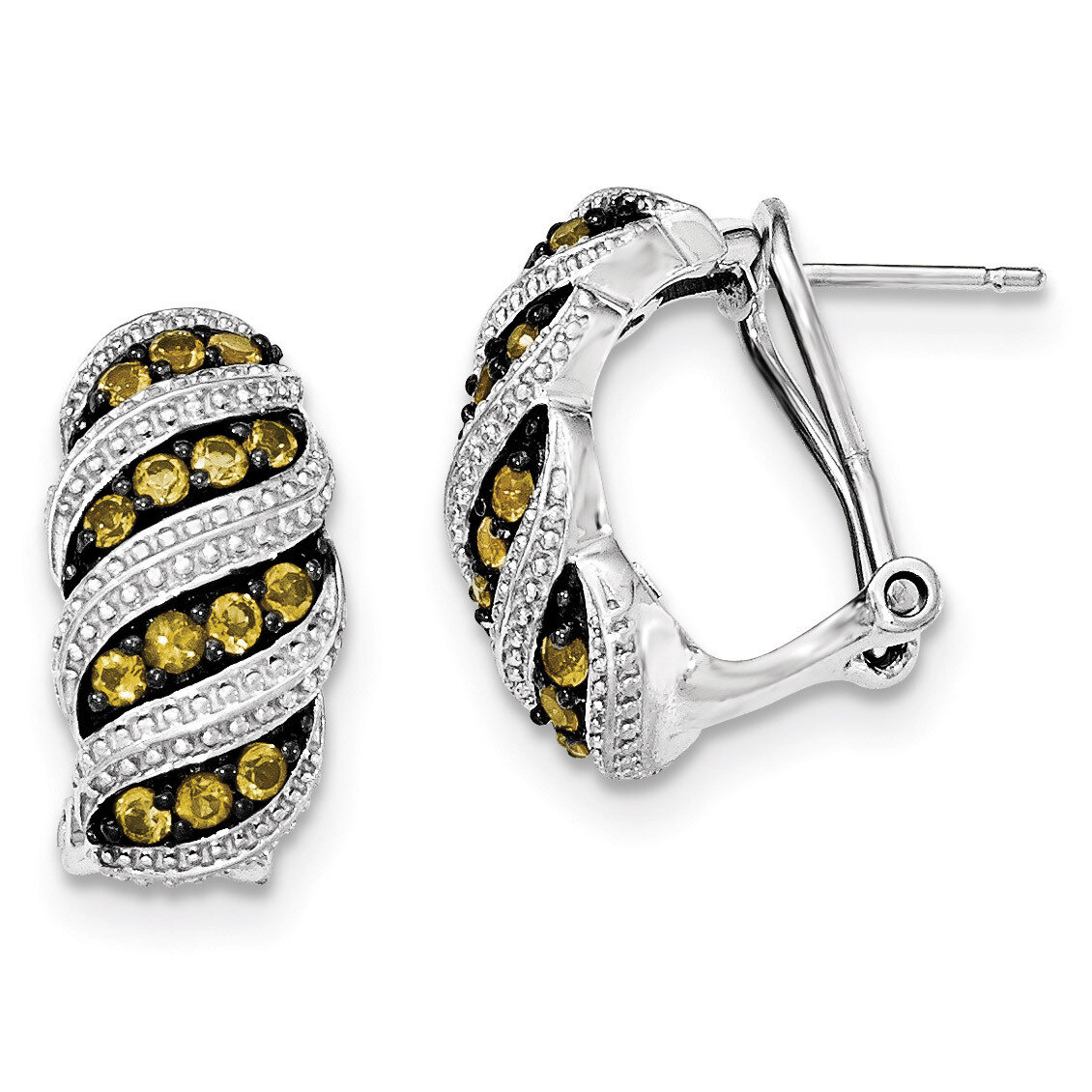 Citrine Omega Back Earrings Sterling Silver QE12629CI