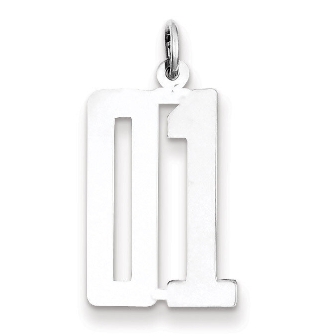 Small Elongated Pol Number with Top Sterling Silver QES01T