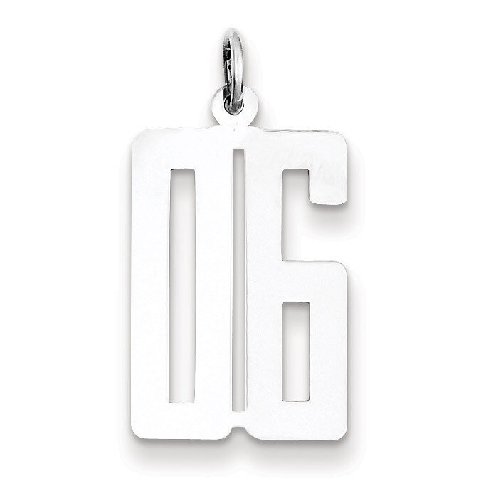 Small Elongated Pol Number with Top Sterling Silver QES06T