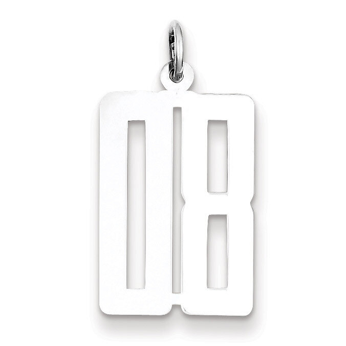 Small Elongated Pol Number with Top Sterling Silver QES08T