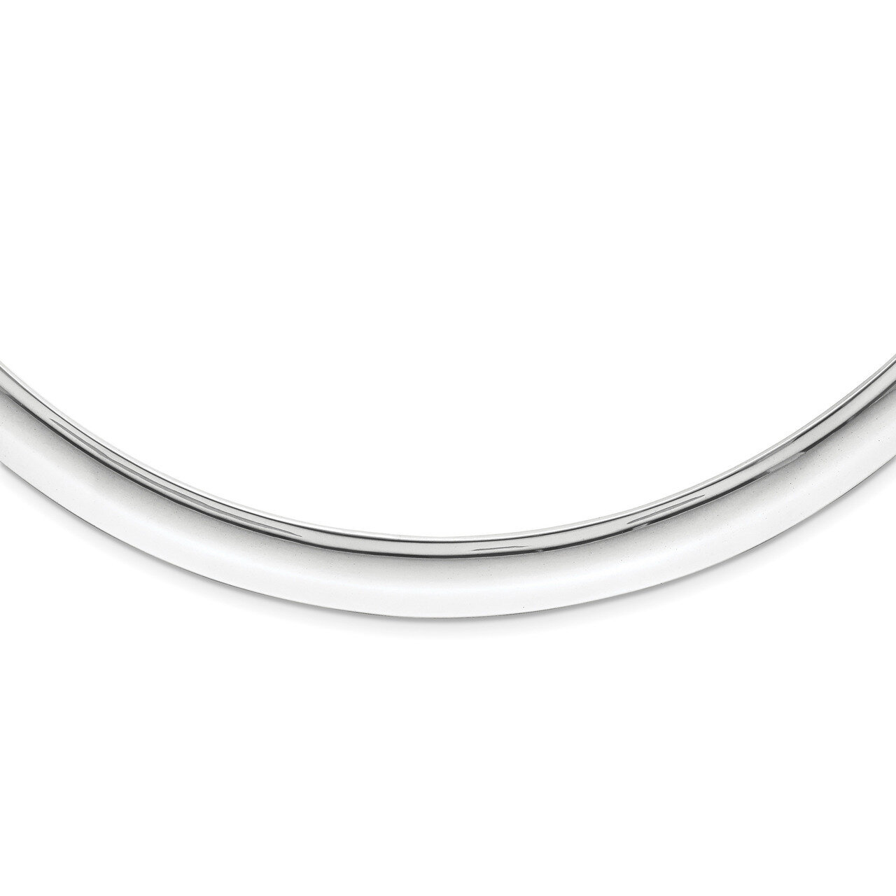 Rhodium-plated Polished Slip-on Neck Collar Sterling Silver QG3576