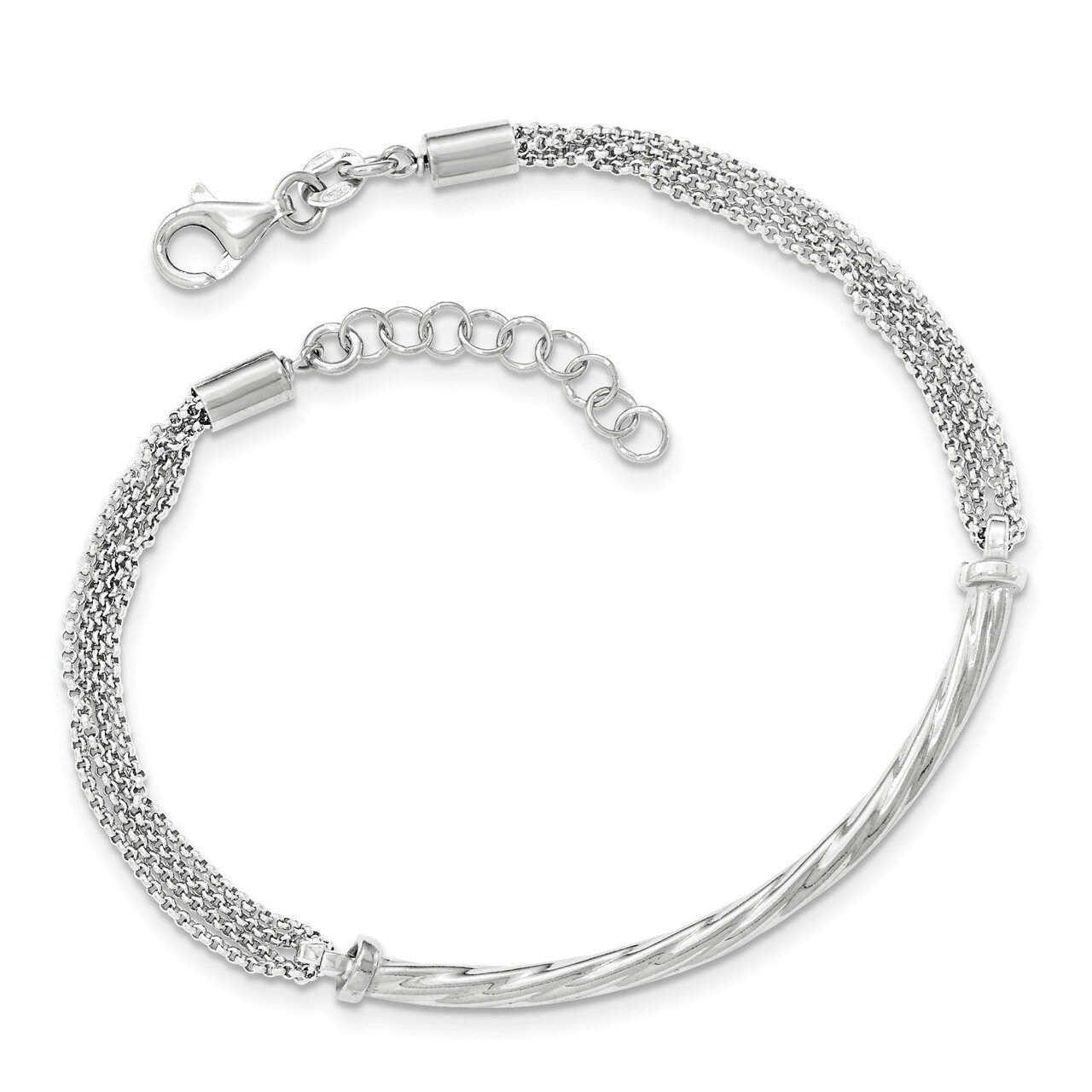 Polished 8 Inch with 1 Inch Ext. Bracelet Sterling Silver QG3926-8