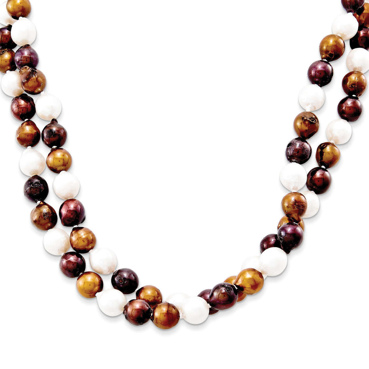 White-Bronze-Brown 10-10.5mm FW Cultured Pearl Necklace Bronze QH3048-48