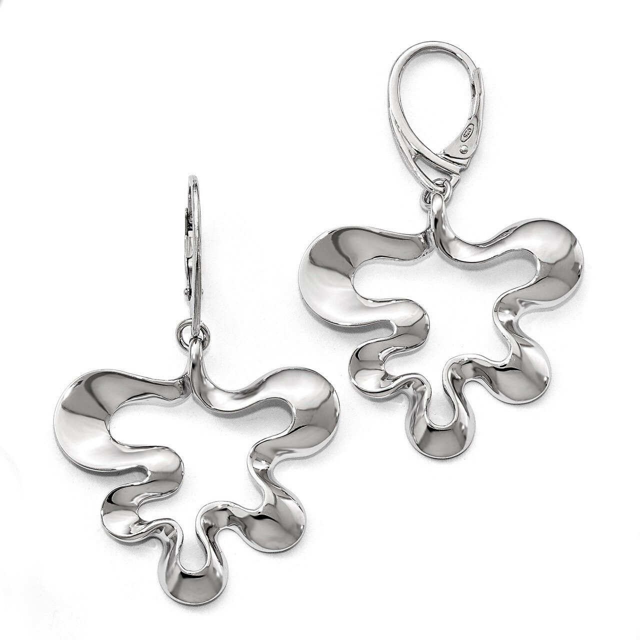 Polished Leverback Earrings Sterling Silver QLE935