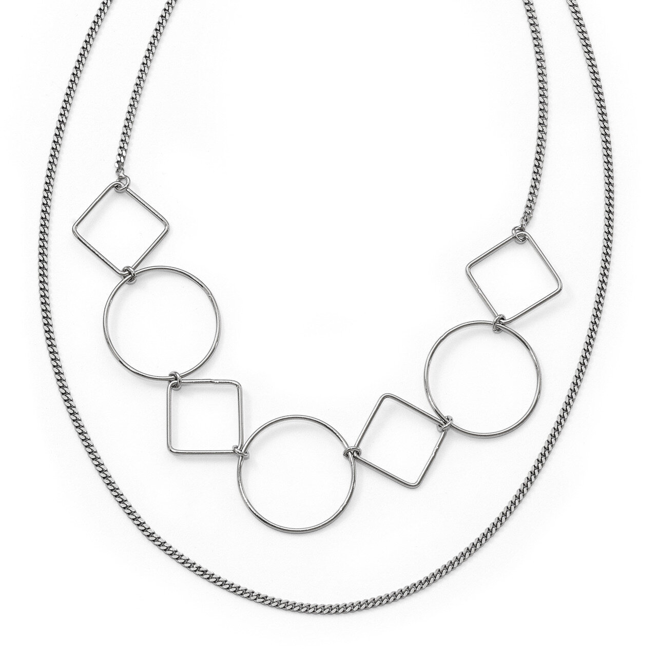 Polished Double-strand Necklace Sterling Silver QLF658-20