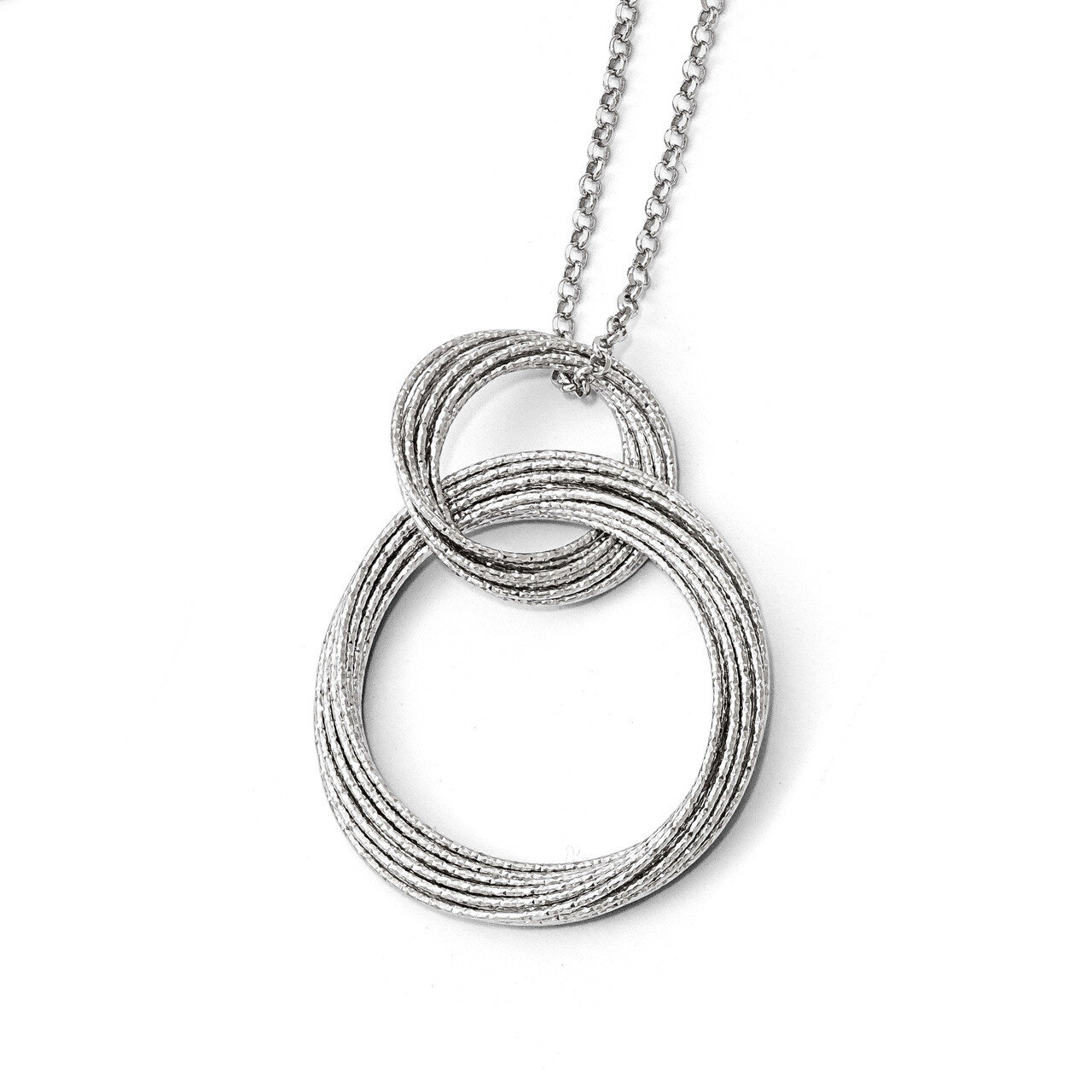 Polished Diamond-cut Necklace Sterling Silver QLF662-20
