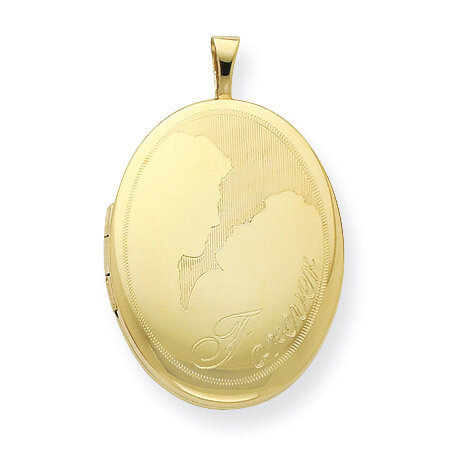 Gold Plated 20mm Forever Oval Locket Sterling Silver QLS362
