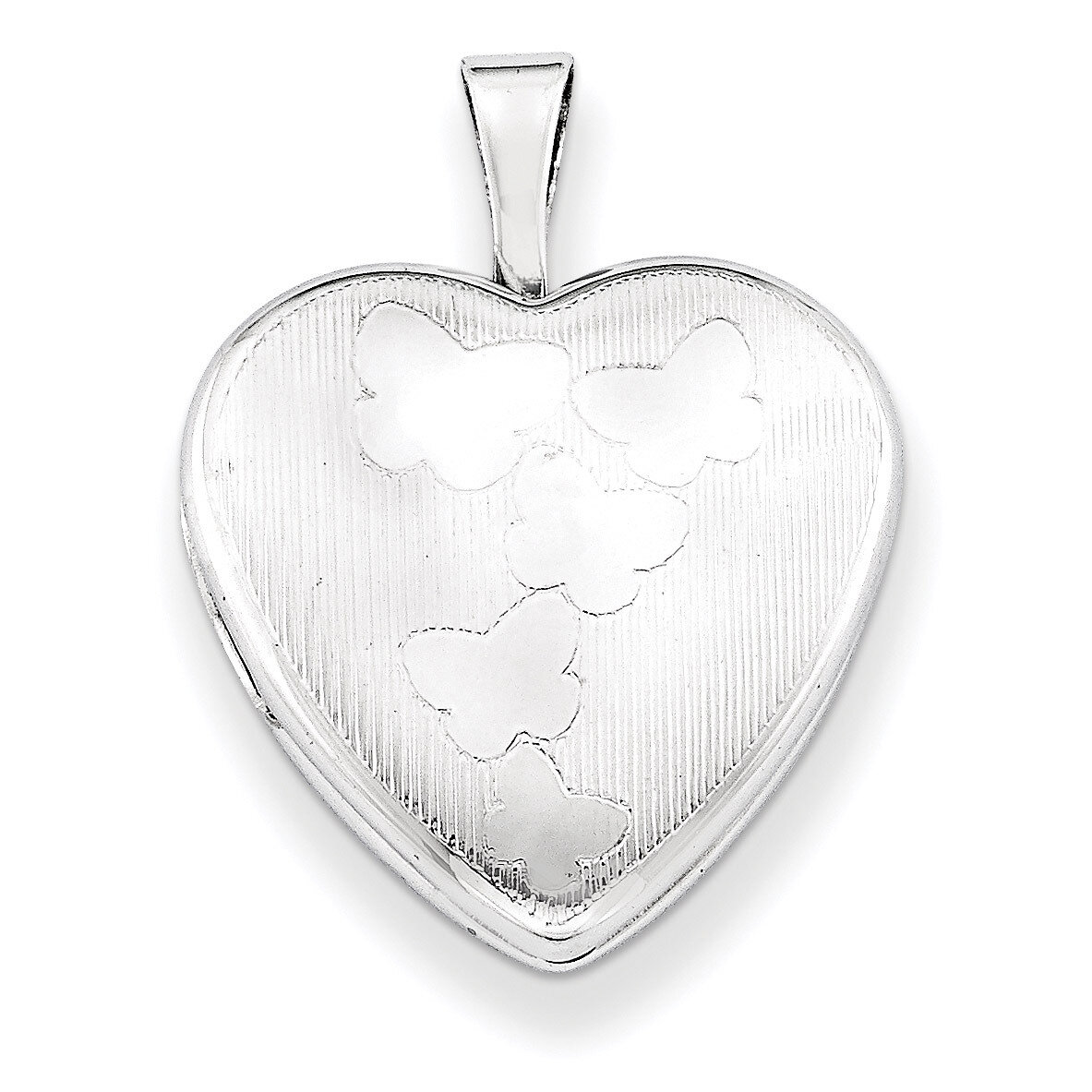 Butterflies Heart Locket Sterling Silver QLS633